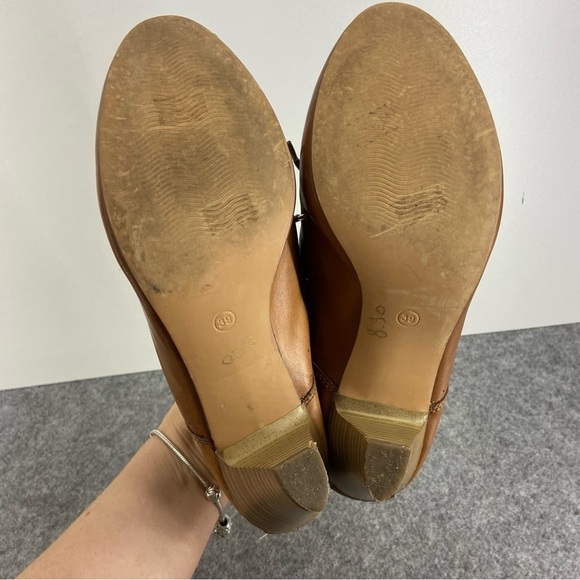 Bata Buttery Soft Tan Leather Classic Tie Heels Women’s Size 39 or US 8 - Picture 6 of 9